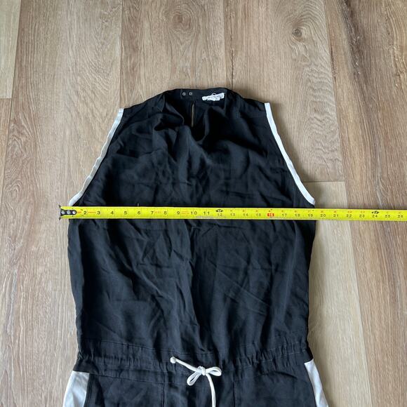 HELMUT LANG Women's White Trim Torsion Crepe Jumpsuit Size 6 In Black - Picture 6 of 11